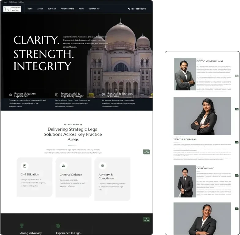 VKAS website design (law firm) by Lucian Yong, freelance web designer