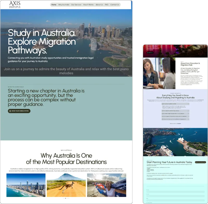 Axis Consulting website design (consulting) by Lucian Yong, freelance web designer
