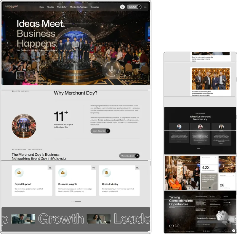 Business Networking website design (networking group) by Lucian Yong, freelance web designer