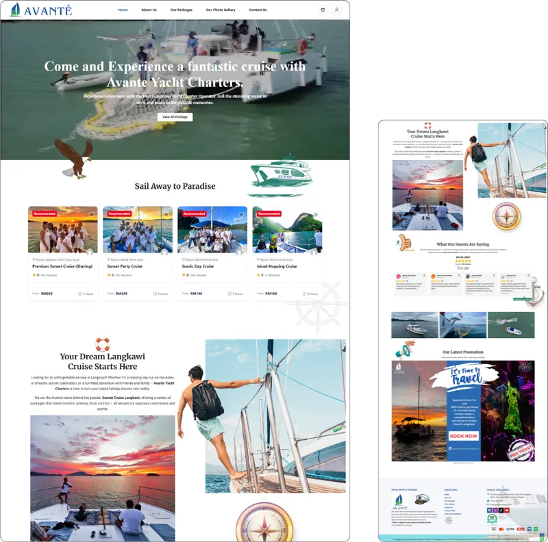 Travel & Tour website design (travel agency) by Lucian Yong, freelance web designer