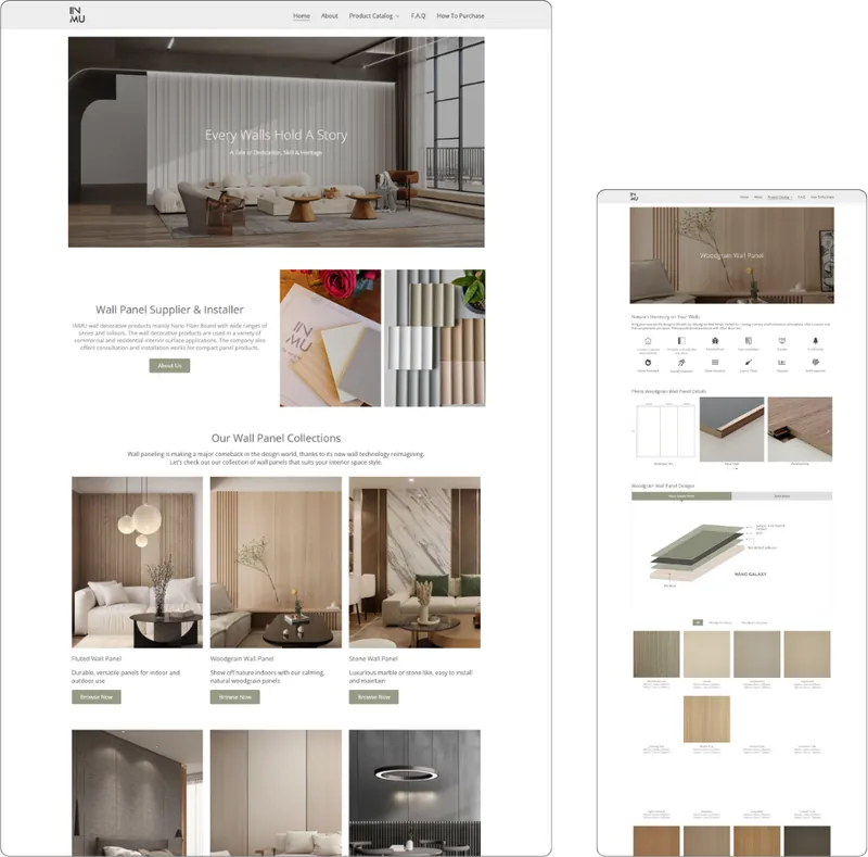 Inmu website design (wall decoration) by Lucian Yong, freelance web designer