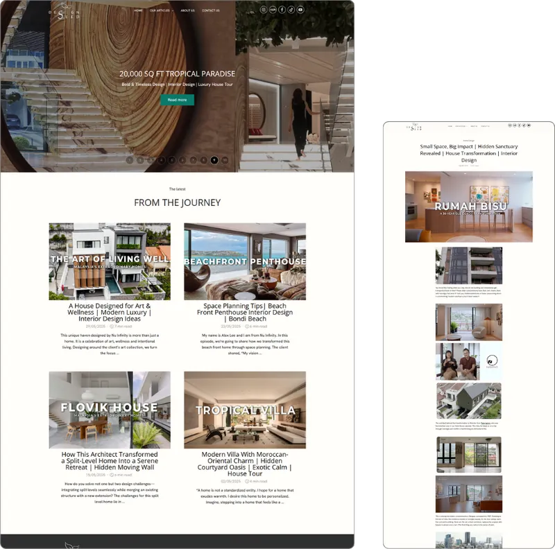 Design Seed website design (interior designer) by Lucian Yong, freelance web designer