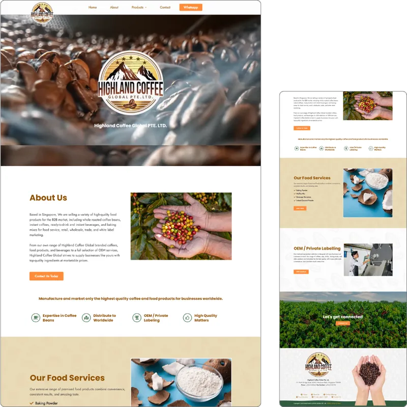 Highland Coffee website design (coffee) by Lucian Yong, freelance web designer