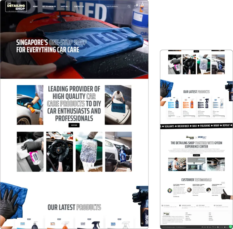 Gyeon Singapore website design (automotive) by Lucian Yong, freelance web designer