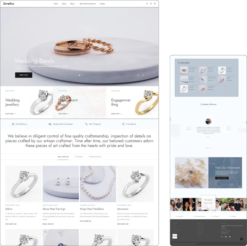 Jewellery website design (jewellery) by Lucian Yong, freelance web designer