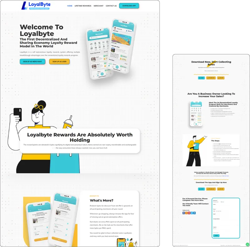 LoyalByte website design (information and communication) by Lucian Yong, freelance web designer
