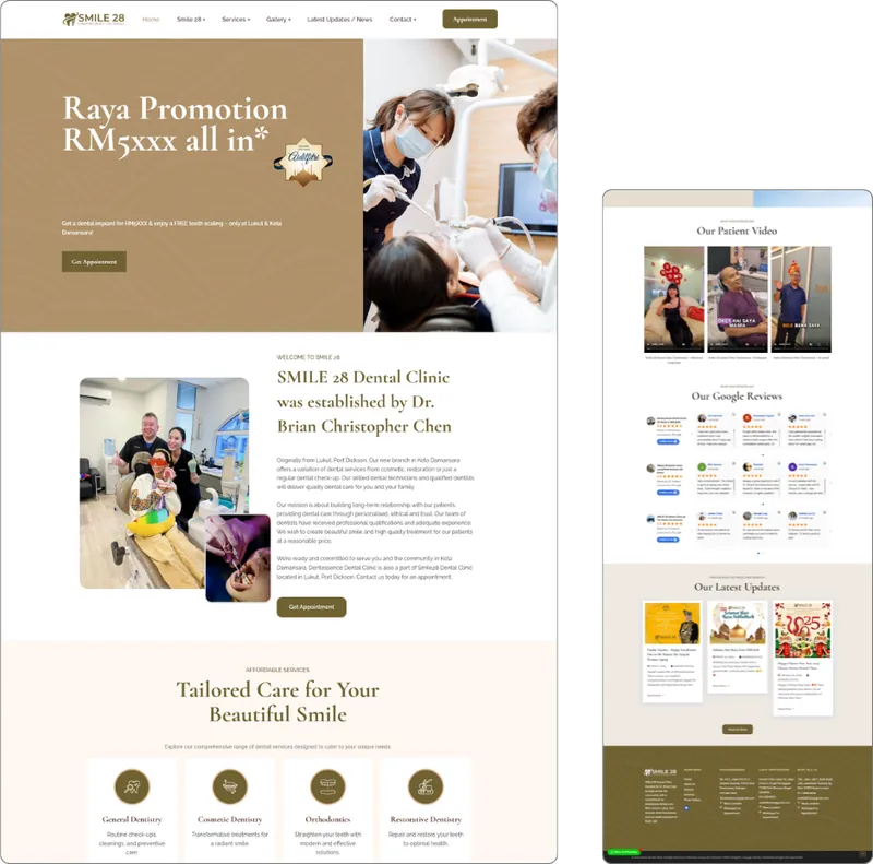 Smile28 website design (health) by Lucian Yong, freelance web designer