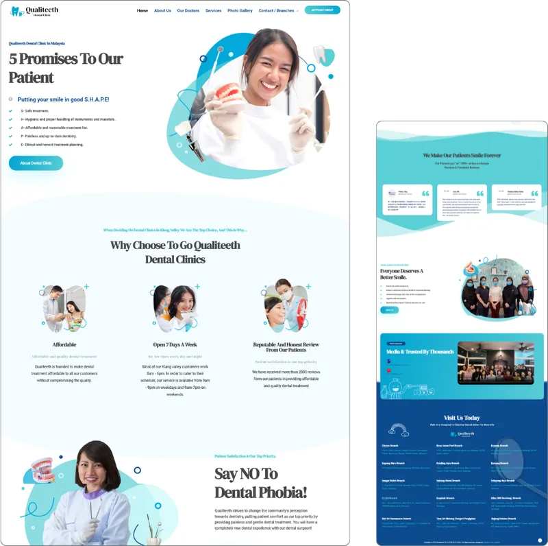 Dental Clinic website design (dental clinic) by Lucian Yong, freelance web designer