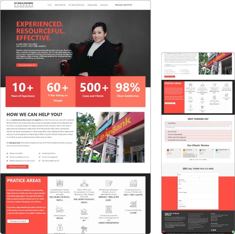 Lawyer website design (law firm) by Lucian Yong, freelance web designer