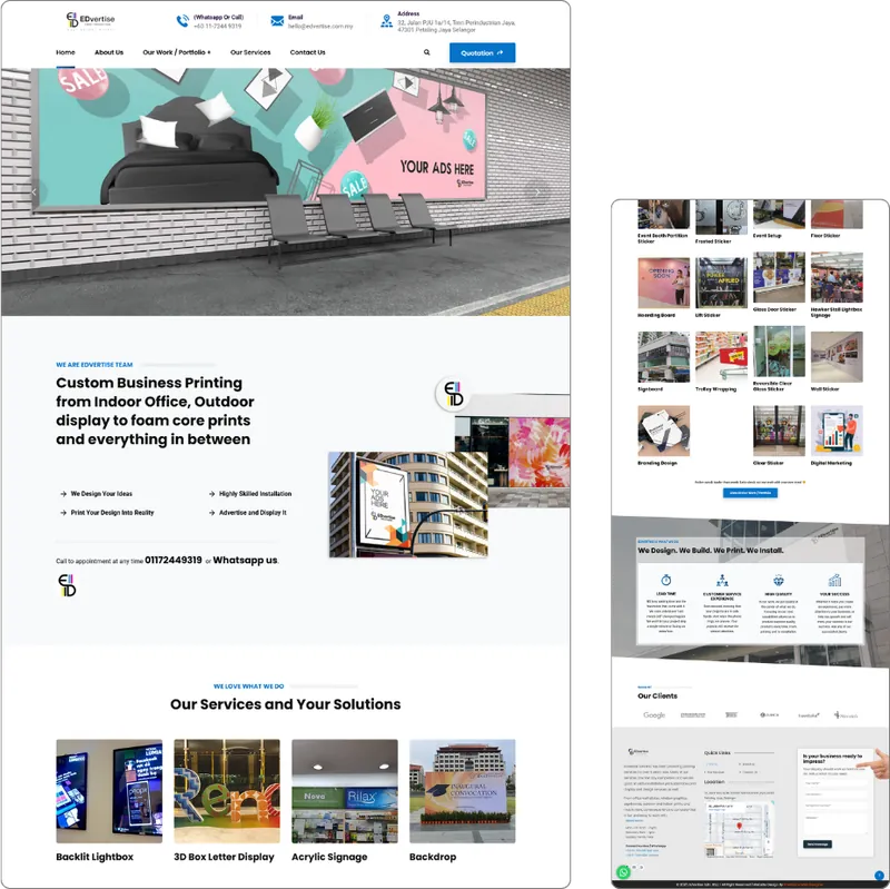 Print Shop website design (printing) by Lucian Yong, freelance web designer