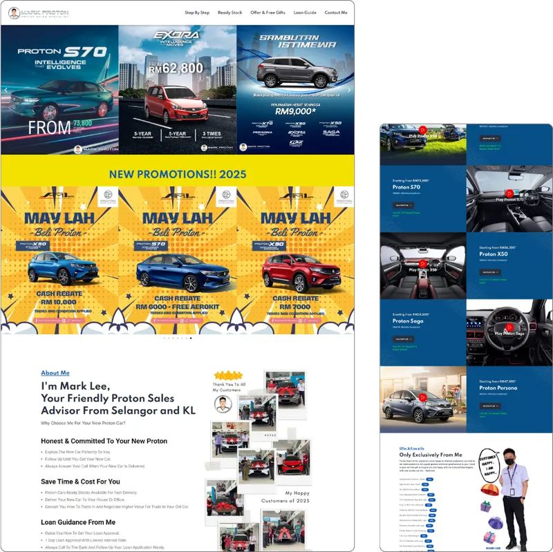Proton website design (car dealer) by Lucian Yong, freelance web designer