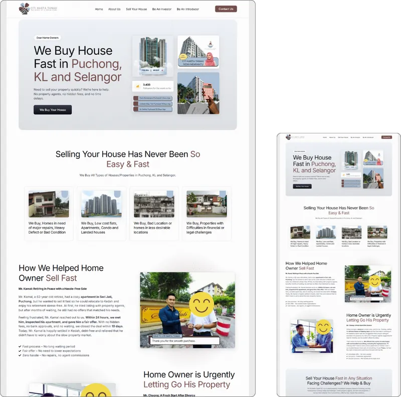 Property Investor website design (property) by Lucian Yong, freelance web designer