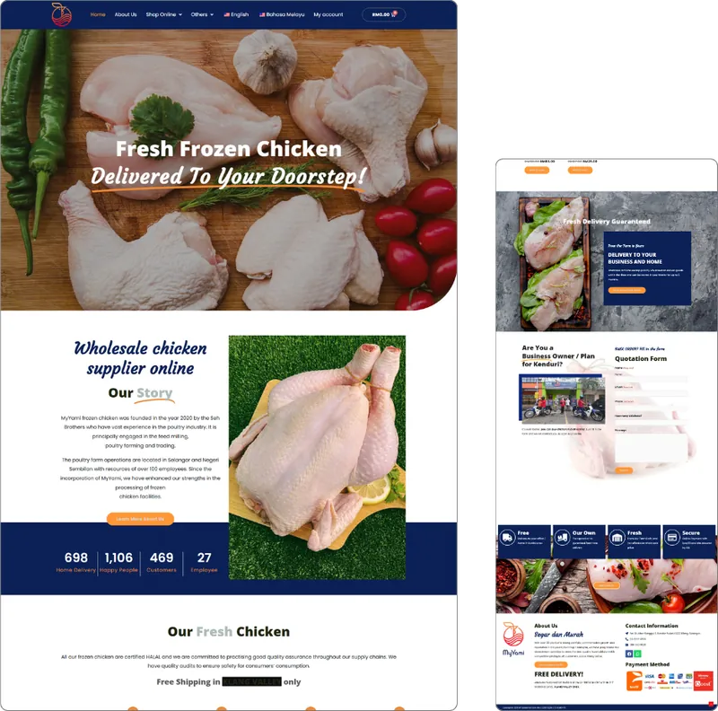 Chicken Trading website design (poultry supplier) by Lucian Yong, freelance web designer