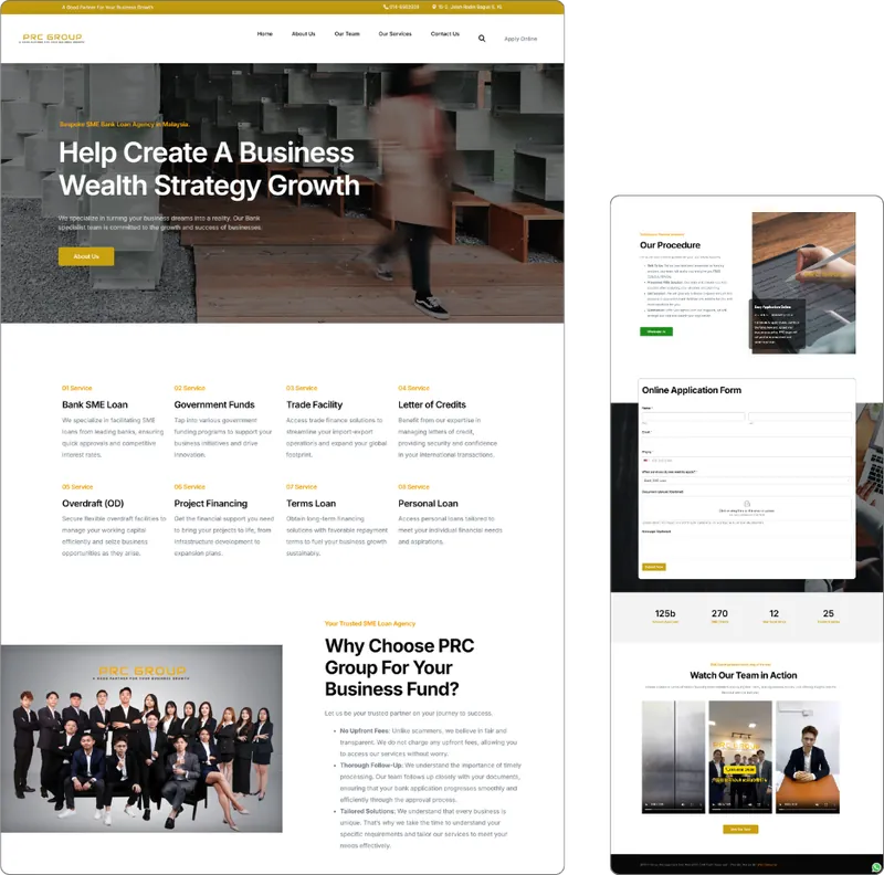 Loan Agency website design (finance) by Lucian Yong, freelance web designer