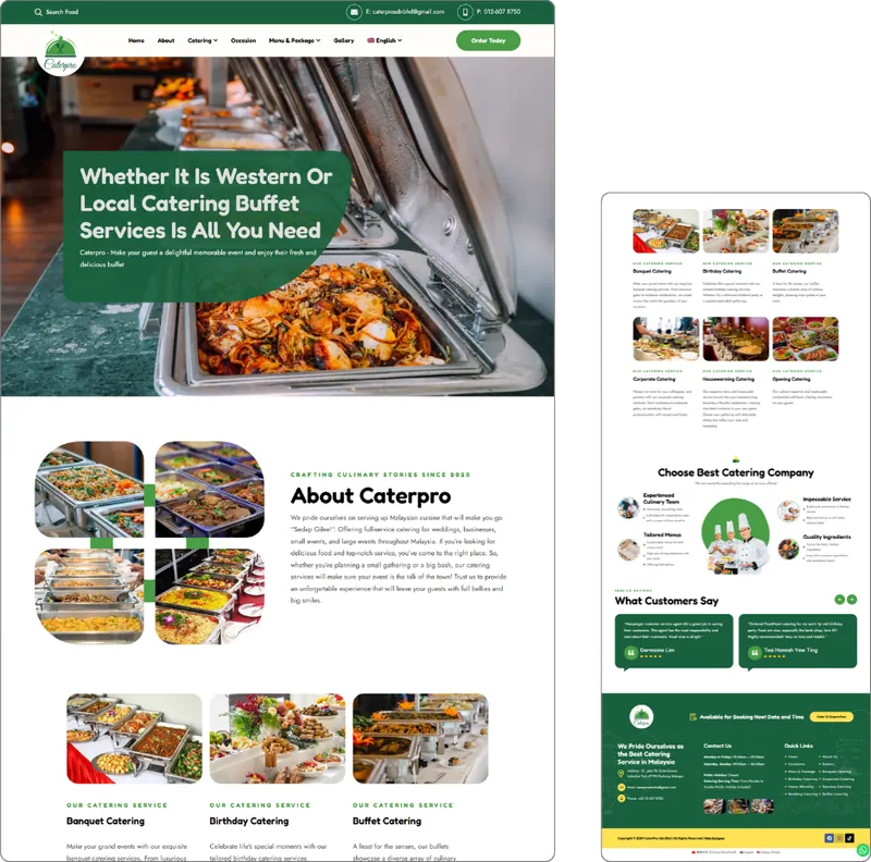 Catering website design (catering) by Lucian Yong, freelance web designer
