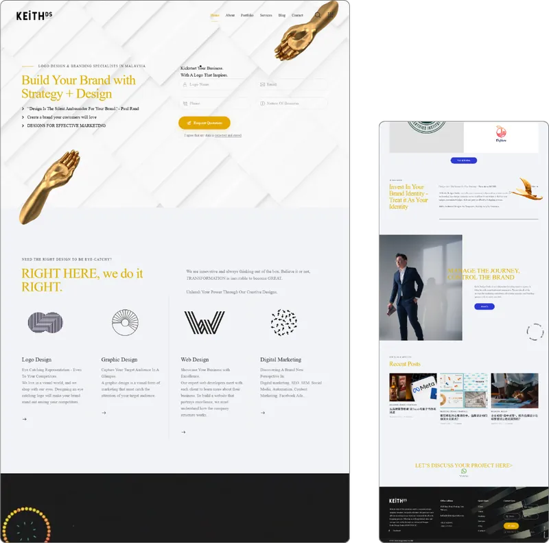 Branding Company website design (branding agency) by Lucian Yong, freelance web designer