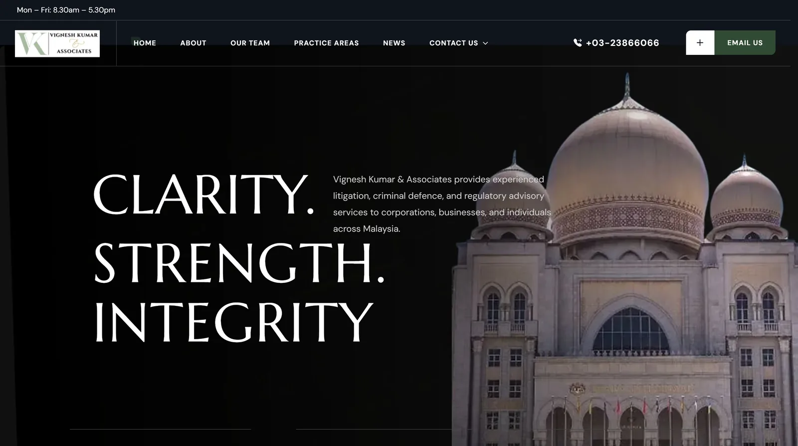 VKAS website after the redesign