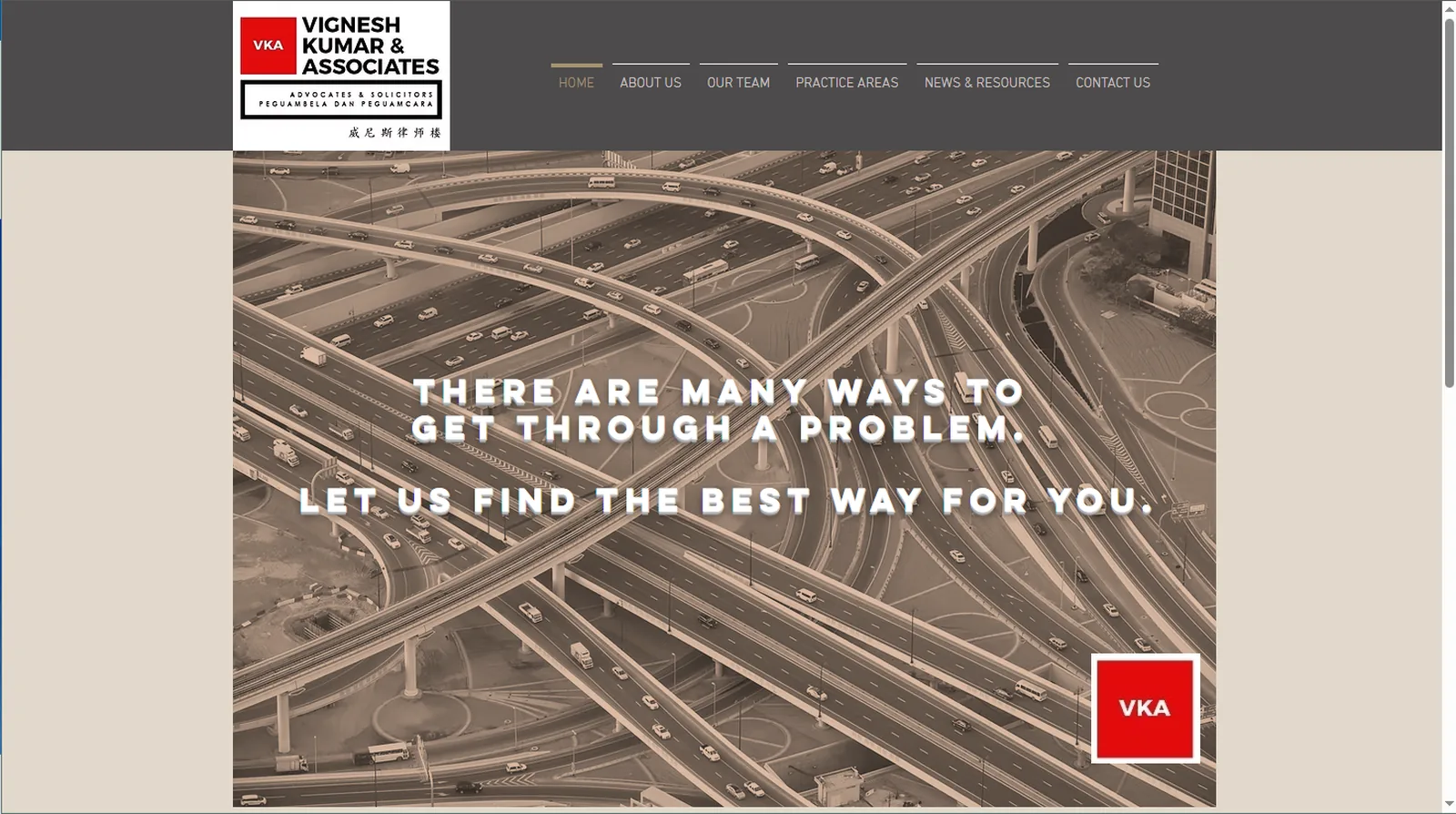 VKAS website before the redesign