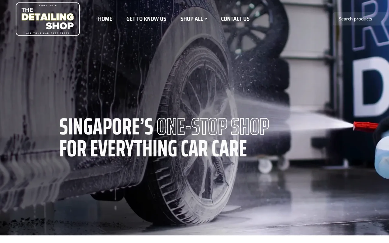The Detailing Shop website design by Lucian Yong, on a laptop