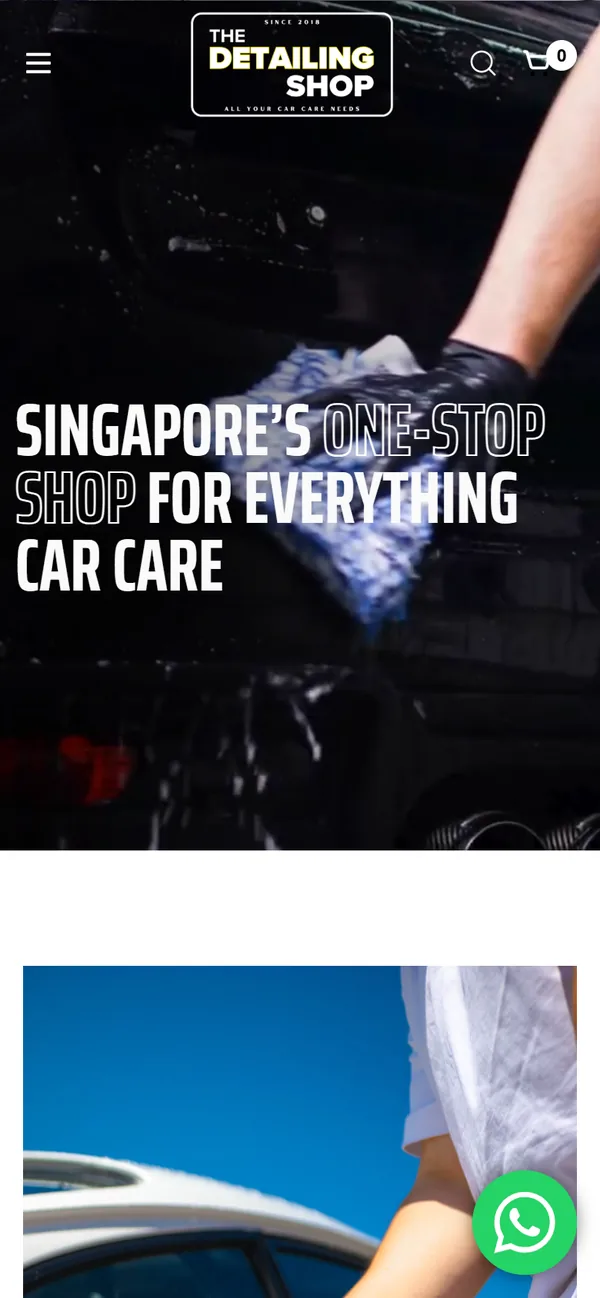 The Detailing Shop website design by Lucian Yong, on a phone