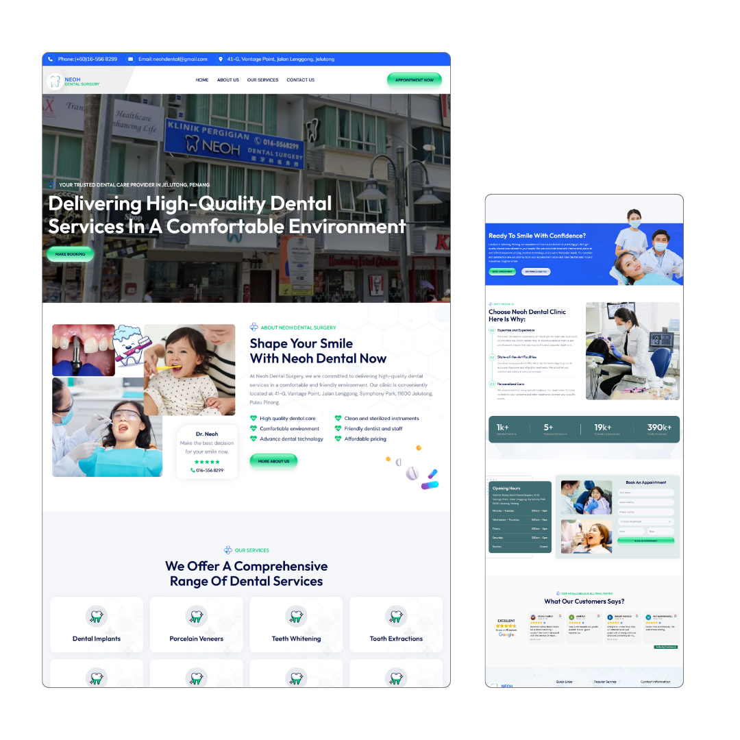 Freelance Website Designer Portfolio Dental Clinic website