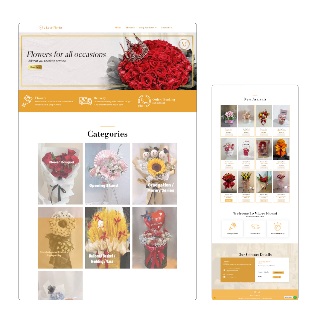 Freelance Website Designer Portfolio Florist website