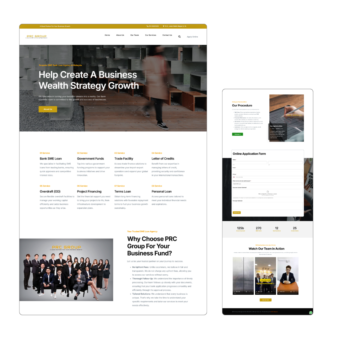 Freelance Website Designer Portfolio Lucian loan agency financial website