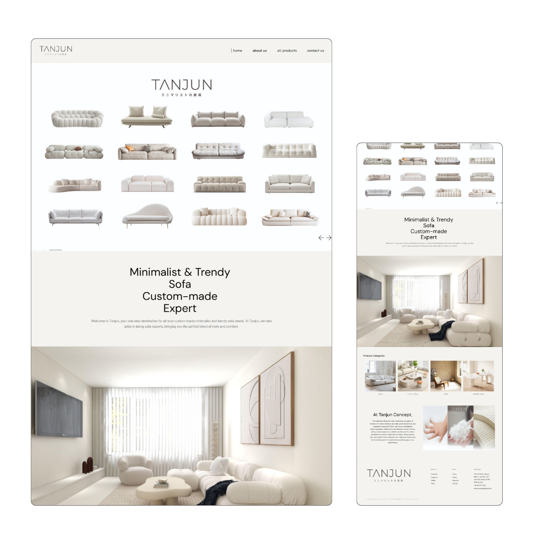 Freelance Website Designer Portfolio Lucian minimalist furniture website