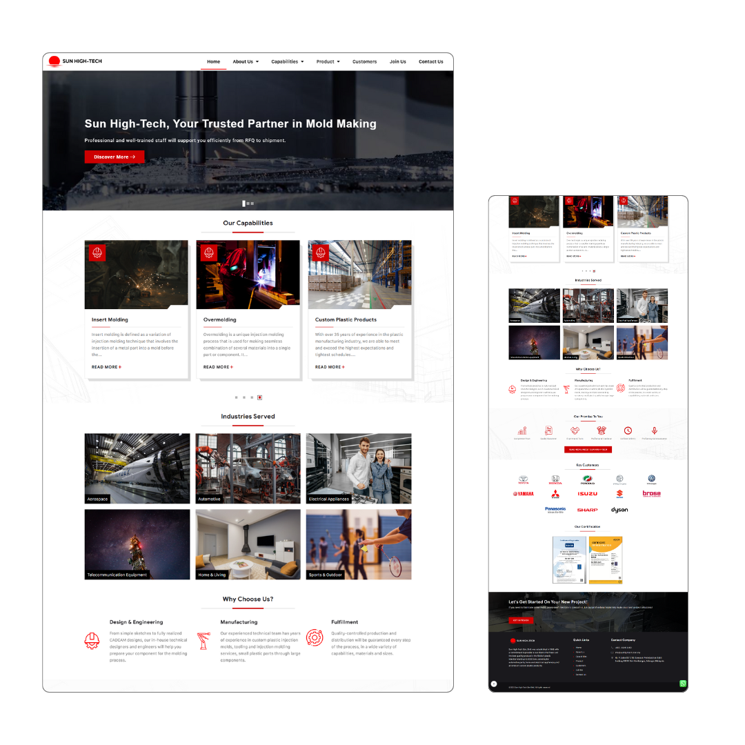 Freelance Website Designer Portfolio Manufacturing website