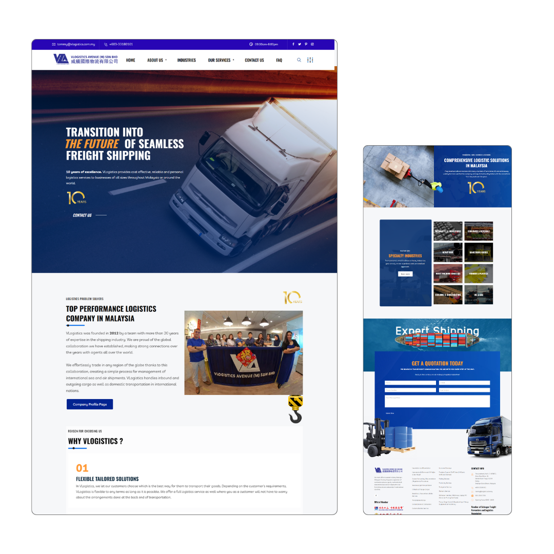 Freelance Website Designer Portfolio logistic website