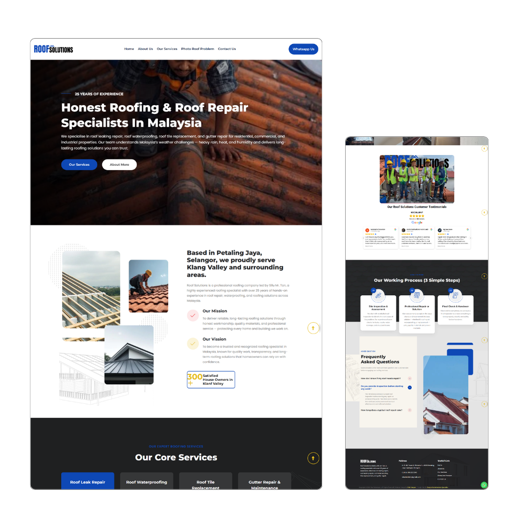 Roof Solutions Web Design